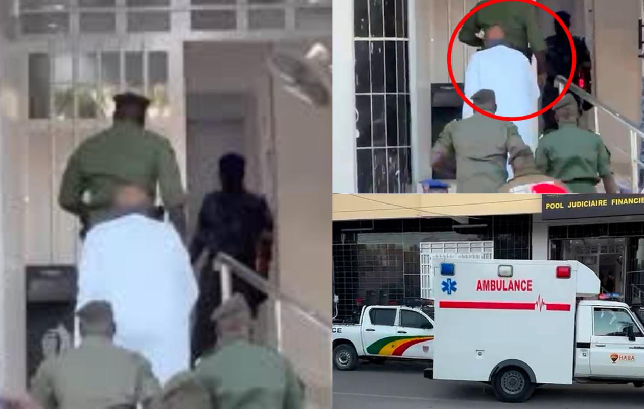 Farba Ngom conduit en ambulance au Pool judiciaire financier pour son audition