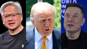 Donald Trump se rend en Chine avec plusieurs grands patrons, dont Musk et le PDG de Nvidia Jensen Huang